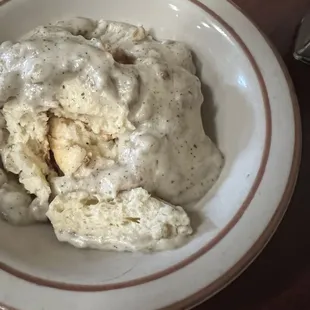 The worst biscuits and gravy I&apos;ve ever had in my life.