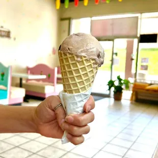 Brownie Ice Cream &amp; Waffle Cone