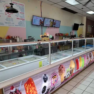 All types of ice creams and snacks!