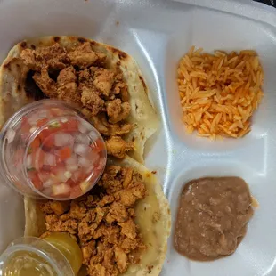 a tray of food