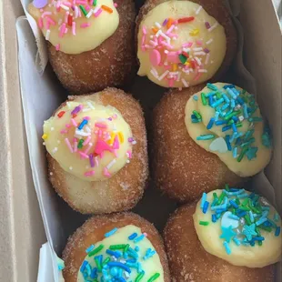 Gender revealed mini filled doughnuts