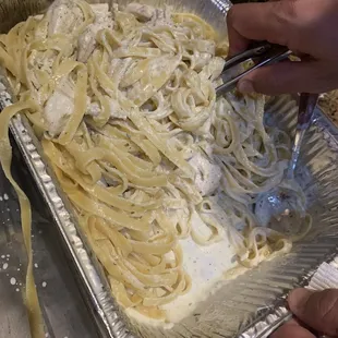 &quot; extra extra saucy Alfredo &amp; garlic knots with a side of &apos;FU&apos; from the cook/owner&quot;