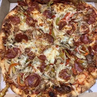 This is the garbage pizza. It&apos;s heavy but good.