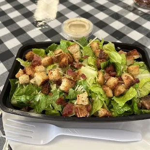Caesar salad with bacon