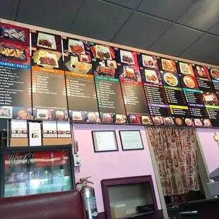 menus on the wall