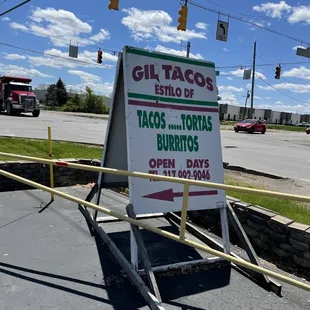 a sign for a taco restaurant