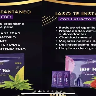 two packages of tea and a strawberry