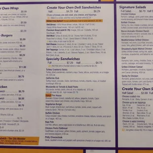 the menu