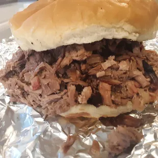 Chopped beef sandwich - perfectly seasoned brisket!