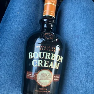 a bottle of bourbon cream