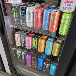 a variety of energy drinks