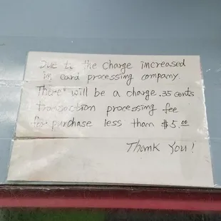 $5.00 minimum to use debit credit cards