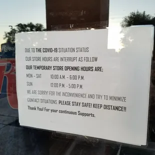 COVID 19 store hours