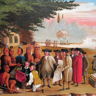 Edward Hicks; Penn's Treaty; circa 1835; oil on canvas