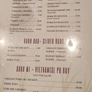 menu
