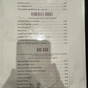 menu