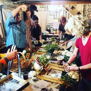 Picture Frame Wreath Class! Contact us and let us know what you would like to learn at the next Home Arts Series class!