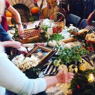 Picture Frame Wreath Class! Contact us and let us know what you would like to learn at the next Home Arts Series class!