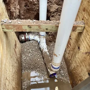 Commercial sewer line replacement in the heart of Guthrie.