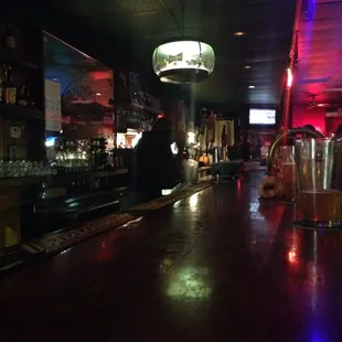 a dimly lit bar