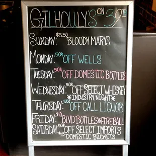 Daily Specials Board