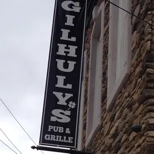 a sign on the side of a building