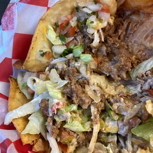 Taco salad with EVERYTHING on it!