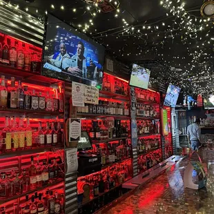 the inside of a liquor store