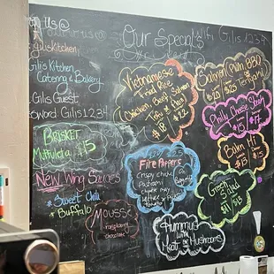 Daily specials