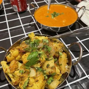 Aloo Gobhi and paneer makhani