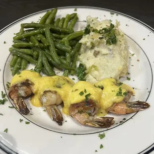 Lunch Portion Bacon Wrapped Shrimp with Bearnaise Sauce
