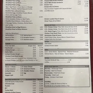 Gillett Cafe Menu