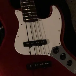 Squier Jazz bass professionally set up and restrung.