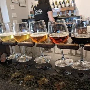 Ohio beer flight and flight of reds. Both were very good!