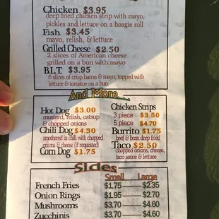 menu