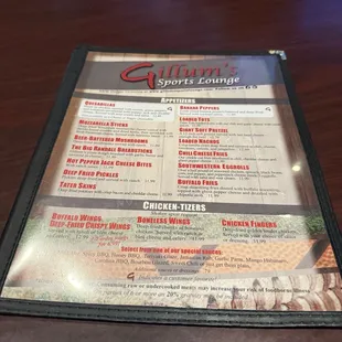 menu