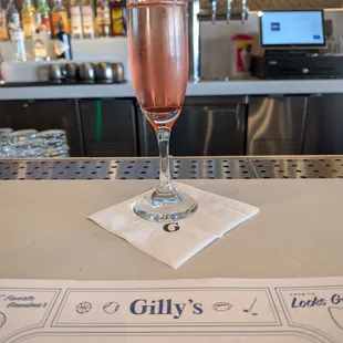 Strawberry mimosa to start the day off right.
