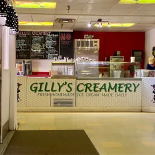 Gilly&apos;s Creamery ice cream counter