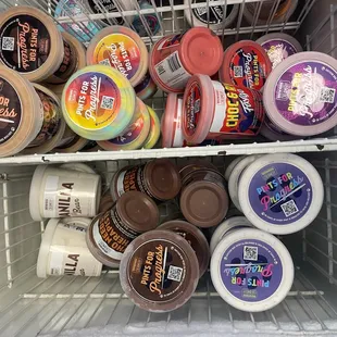 Pre packed pints of awesome flavors