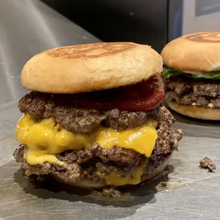 Juicy 1LB ground chuck burger with house made buns!