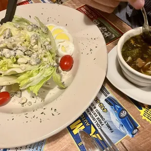 Wedge Salad and Beef Noodle Soup