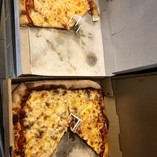 two slices of cheese pizza