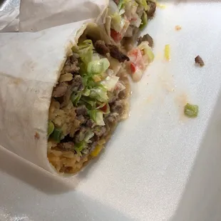 Steak burrito