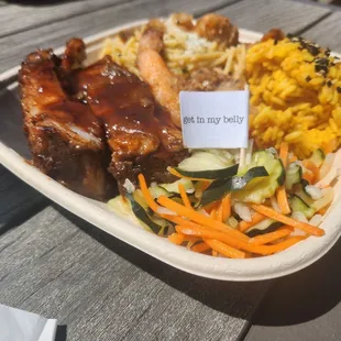 Bbq ribs and garlic shrimp combo