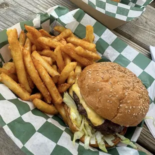 Burger and fries