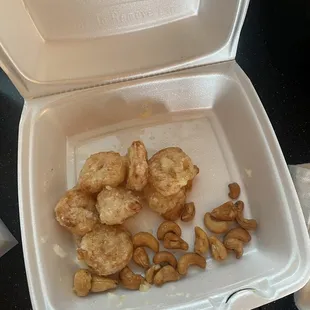 Honey walnut prawns! Peanuts? Really?