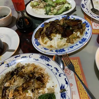 Baby Bok-Choi with Chicken, Pork and Beef