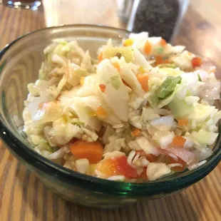 a bowl of coleslaw
