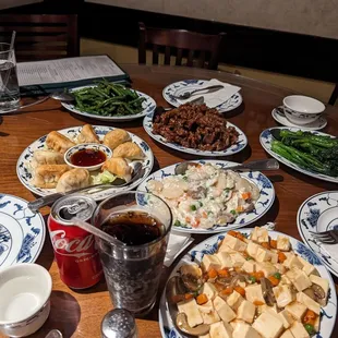 a table full of food