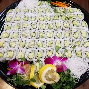 Avocado rolls platter $52 (as of 3/13/21)